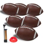 Nbguigdstr 6 Pack 8.3" Inflatable Footballs with Pump and Kicking Tee,Rubber Footballs for Kids,Junior Footballs,Soft Kids Football,Playground Balls,Small Toddler and Mini Footballs for Kids