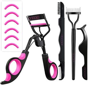 Docolor 4 in 1 Lash Curler with 6 Extra Silicone Refill Pads - Professional Eyelash Extension Kit - No Pinching Face Eyelash Applicator - Fits All Eye Shapes