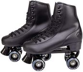 C SEVEN C7skates Quad Roller Skates | Retro Design (Black, Youth 1)