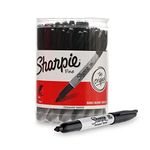 Sharpie Black Permanent Marker with Fine Tip for Precise Writing |Suitable for Multipurpose Usage| Smudge Free | Office Stationery Items | Pack of 36