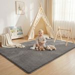 Baby Play Mat for Floor 1.3" Thick Foam Padded Area Rug 79x158 (Dark Grey)