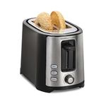 Hamilton Beach 2 Slice Extra Wide Slot Toaster with Bagel & Defrost Settings, Shade Selector with 7 Browning Levels, Toast Boost, Auto Shutoff, Black & Stainless Steel (22633G)