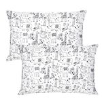 Baby Toddler Cot Bed Pillowcases 40cm x 60cm, 2 Pack 100% Soft Cotton Pillow Cover for Boys Girls Bedding, Envelope Style Travel Pillow Case