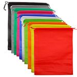 Pack of 10 Travel Shoe Bags, Portable Travel Non-Woven Shoe Packing Organizers Tote Bags w/Drawstring for Men and Women, 39x30cm (Multicolour)