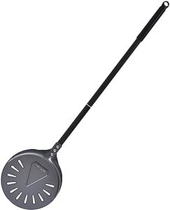 VIKCOLEE Turning Pizza Peel, 8 Inch with 25 Inch Handle Round Pizza Turning Peel, Professional Anodized Aluminum Turning Pizza Spatula, 33 Inch overall