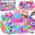 Toyssa Ice Cream Play Sand for Kids with Sandbox Magic Sand Cake Moulds Play Money Ice Cream Toys for Kids, Sensory Bin Sand Toys Magnetic Sand Play Set Toys Gifts for 3 4 5 6 7 8 Year Old Girls Kids