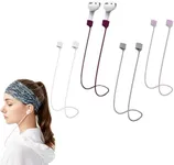 Magnetic Anti-Lost Straps for AirPods,Colorful Soft Silicone Sports Lanyard, Neck Rope Cord (Wine red/White/Light Purple Grey)