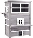 PawHut Outdoor Cat House, 3 Tier Wo
