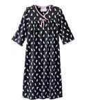 Silvert's Adaptive Clothing & Footwear Open Back Night Gown for Ladies - Assisted Dressing Hospital Gown - Cat Bow 3XL