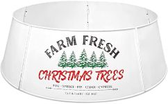 Hallops Galvanized Tree Collar - Large to Small Christmas Tree. Adjustable Metal Skirt, Christmas Decor (White, Oversize)