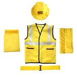 Toyvian 5pcs Construction Worker Costume, Carpenter Role Play Set for Kids