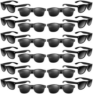 ASTARON Occhiali da sole neri, confezione da 24 occhiali da sole al neon per festa di matrimonio in piscina in estate, bomboniere per sacchetti regalo per feste di compleanno