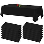 12 Pack Black Tablecloths for Rectangle Tables Stain and Wrinkle Resistant Washable Polyester Tablecloth 60 x 126 Inch Table Cloth Rectangle Table 8 Foot Rectangle Table Cloth for Wedding Party Decor