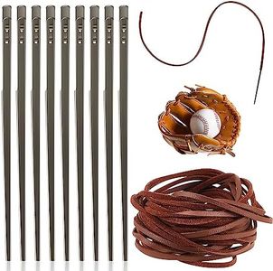 10 Pcs Leather Lacing Needle and 3 mm Flat PU Leather Cord Two Prong Steel Needle Leather Sewing Needles PU Leather Lace Leather Tooling Kit Leathercraft Lacing Needles