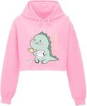 ABSOLUTE DEFENSE Hungry Dino Crop Hoodie Women Girl Casual Stylish Latest Black White Lavender Pink Under 399 513