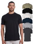 True Classic Men's Crew Neck Short Sleeve T-Shirt, 6-Pack - Staple, Large