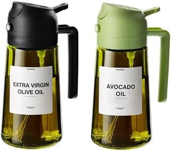 TrendPlain - Original 16oz/470ml Olive Oil Dispenser Bottle for Kitchen Gadgets and Air Fryer Accessories - Olive Oil Sprayer for Cooking w/Stickers - Black&Green