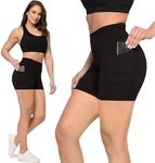 SATINA High Waisted Black Biker Sho
