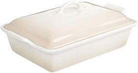 Le Creuset Stoneware Heritage Covered Rectangular Casserole, 4 qt. (12" x 9"), Meringue