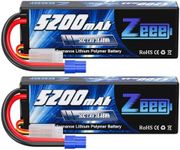 Zeee 2S 5200mAh Lipo Battery 7.4V 50C Hard Case Battery with EC3 Plug Compatible with 1/8 1/10 RC Vehicles Car Slash RC Buggy Truggy RC Airplane UAV Drone(2 Pack)