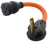 AC WORKS NEMA 10-50P 50A 3-Prong Plug to NEMA 6-20R 15/20A 250V T-Blade Connector (Flexible With Breaker)