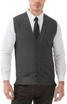 Kallspin Men's Sweater Vest Wool Blend V-Neck Button Sleeveless Cardigan Vest Sweater (Charcoal, Large)