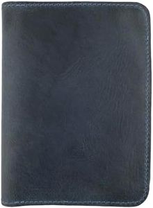 Hide & Drink, Double Passport Cover Handmade from Full Grain Leather, Holds Cards Plus Folded Bills & Travel Key, Classic Organizer, Slate Blue, Classic