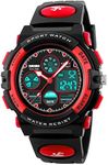 Dayllon Girls Digital Watch Outdoor Sports 50M Waterproof Electronic Watches Alarm Clock 12/24 H Stopwatch Calendar Boy Girl Wristwatch - Red