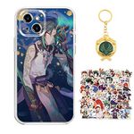 Compatible with iPhone 7/8 / SE 2022 Case Genshin Impact Xiao Anime Game Design [With Vision Keychain and 50pcs Stickers] Cartoon Transparent Soft Silicona Case for iPhone 7/8 / iPhone SE 2020