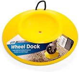 Camco Heavy Duty Wheel Dock with Rope Handle - Helps Prevent Trailer Wheel from Sinking Into Dirt or Mud, Easy to Store and Transport (44632), Yellow, One Size