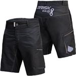 Brisk Bike MTB Men Cycling Shorts including Inner Padded Compression Shorts (Black/Grey, X-Large)