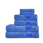 Christy Prism 6 Piece Towel Set in Blue Velvet 100% Turkish Cotton - Super Soft & Quick Dry - Machine Washable - 550GSM - 2 Bath, 2 Hand & 2 Face Towels
