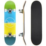 Osprey | Complete Skateboard, 31" x 8" Double Kick Skateboard for Kids and Adults, Concave Deck, Includes Grip Tape, Deck and Wheels, Blocks Multiple Designs