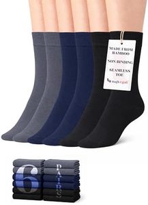 Hugh Ugoli Women Rayon Dress Socks, Extremely Soft Thin Crew Socks for Business, Trouser & Casual, Non-Binding & Breathable, Grey/Navy Blue/Black, 6 Pairs, Shoe Size: 6-9