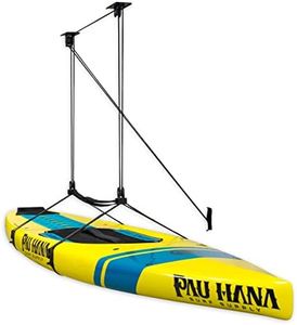 StoreYourBoard Standup Paddleboard and Surfboard Ceiling Storage Pulley System, Garage Mount Hoist, Heavy Duty Holds 150 lbs