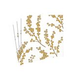 Entertaining with Caspari Berry Branches Paper Cocktail Napkin, White and Gold, Pack of 20