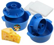 Cheese Making Kit - 2 pcs Cheese Mold with a Follower Piston Blue and Cotton Cheesecloth - Cheese Making Basket – Paneer Maker - Cheese Form Mold