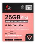 Three 25GB Data SIM - 5G Preloaded Data EVERY MONTH from now until 8th June 2026 - Perfect for Wifi Routers, Tablets & Phones - Optimised Business Grade 5G Data