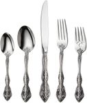 RIS LAN FORMichelangelo Flatware Sets for 2, Elegant 18/10 Stainless Steel Silverware Set, Cutlery Sets for 2 People, Dishwasher Safe(10pcs, Silver)