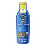 NIVEA Sun Kids Protect & Care SPF 50+ Lotion (200ml), Moisturising Sun Cream Protects Delicate Skin Against Sunburn and Long-Term UV Damage, Fast-Absorbing Sun Lotion