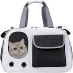 Rhyhorn Top Load Cat Carrier Bag for Medium Cats and Small Dogs. Airline Approved, Collapsible, Escape Proof and Auto-Safe. Easy to get cat in and Make Vet Visit Less Stressful (White)