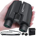 Aurosports 12x25 Compact Binoculars for Adults Kids, Lightweight High Powered Binoculars Easy to Focus, Small Binoculars with Low Light Vision for Bird Watching, Hunting, Traveling, Hiking, Concert