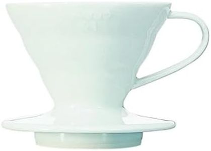 Hario V60 Ceramic Coffee Dripper Pour Over Cone Coffee Maker Size 01, White