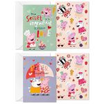 Hallmark Peppa Pig Valentines Day Cards and Stickers for Kids School (24 Classroom Valentines with Envelopes)