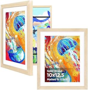 KINLINK 10x12.5 Kids Art Frame Set of 2, Solid Wood Kids Artwork Frames Changeable with Front Opening Hold 150 Pictures, Art Frames for Kids Art with Mat，without Mat 10x12.5 Picture Frame Natural