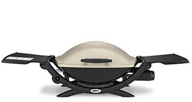 Weber Q2000 Gas Grill Barbeque | Table Top BBQ Grill & Char Griller with Foldable Side Tables | Cast Aluminium Lid Cover & Body | Portable Premium Mini Gas BBQ | Home or Travel - Titanium (53060074)