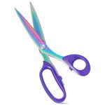 Asdirne Fabric Scissors, Dressmaking Scissors with Heavy Duty Titanium Plated Stainless Steel, Tailor Scissors for Cutting Fabrics and Leather, Purple, 10 Inch