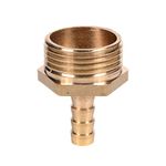 Brass Hose Fittings, Air Hose Fittings Connector Hose Adapter, Brass Pipe Fittings 5/16" Barb to 3/4" Male Thread Air Line Hose Fitting