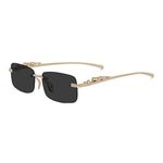 CREATURE MC Stan goggles Rimless Unisex Sunglasses Retro Vintage Gold Frame Rectangular Premium Designer (SUN-088-GLD-BLK)(GOLDEN)