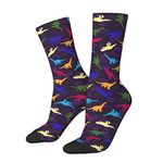 Funny Crazy Socks,Novelty Socks for Men/Women,Soft and Comfortable Sports Socks, Cute Dinosaurs, 6-10